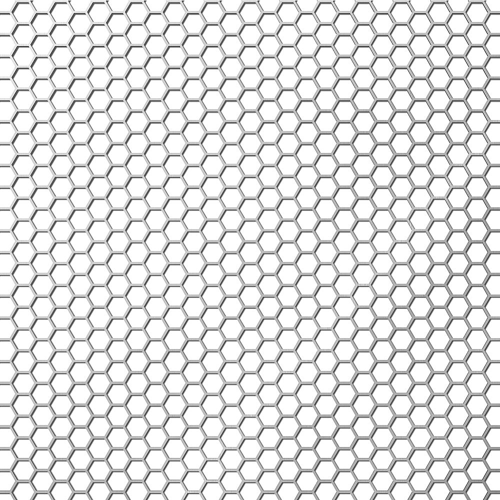 Lochblech Stahl Hexagonal HV6-6,7 200x200x1,5mm Pulverbeschichtet Schwarz  Blech