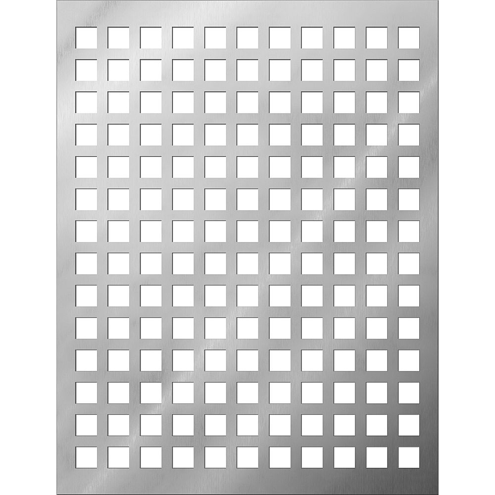 Edelstahl Lochblech, Stärke 1,5 mm, Quadratloch 15 mm, Qg 15-40, Beidseitig  K240 geschliffen